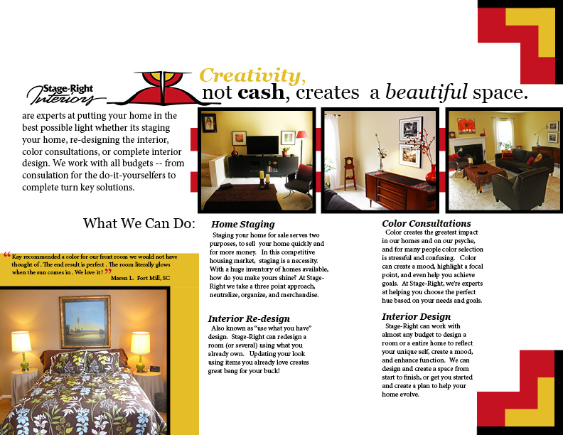 Stage Right Interior Decorating Brochure- Inside