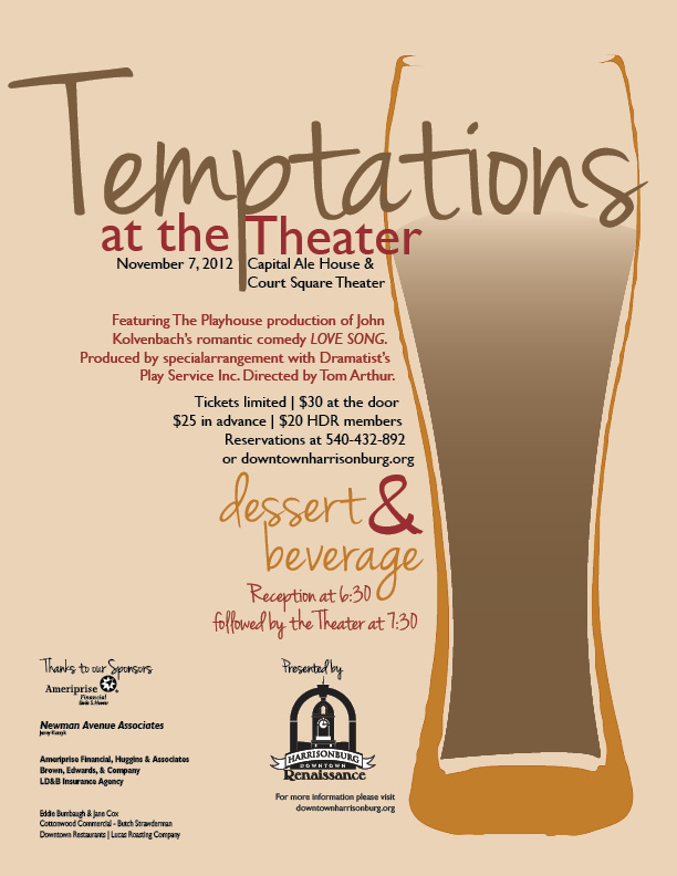 Temptations Event Poster - Harrisonburg Downtown Renaissance