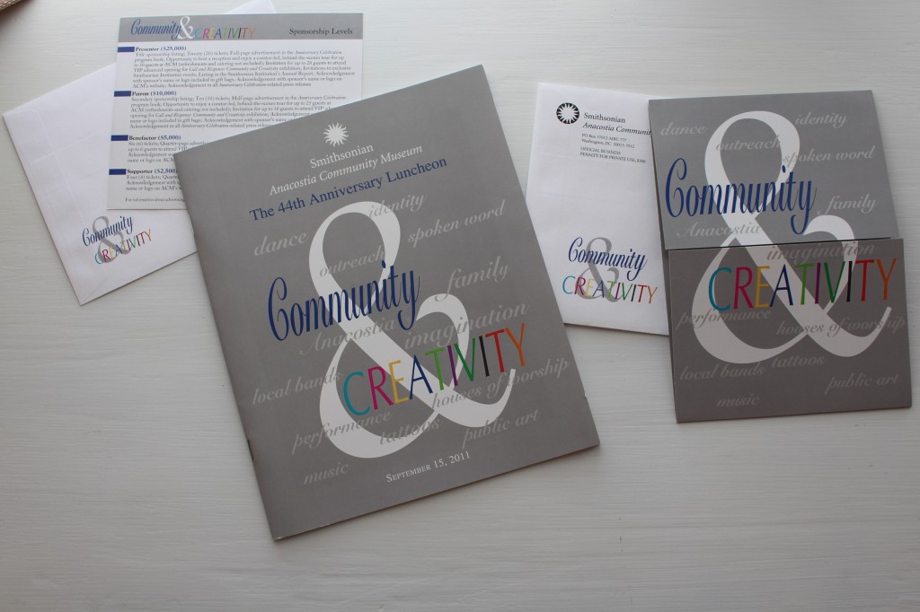 Smithsonian Anacostia Musem Annual Luncheon Invitation, Envelopes, Reply Card and Lunch Booklet