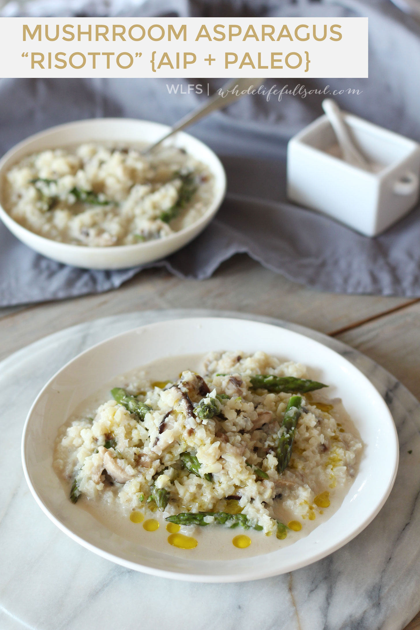 Mushroom Asparagus "Risotto" AIP + PALEO